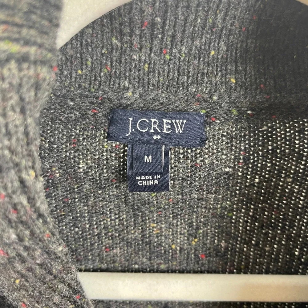 J.Crew Lambswool Donegal Cardigan Sweater Mens M Fisherman Cabincore Preppy Y2K
